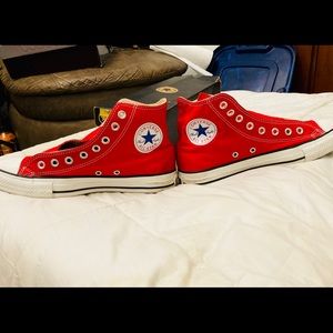 Red All Star Hi Chuck Taylor’s!!